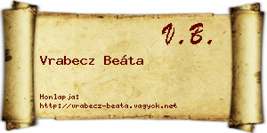 Vrabecz Beáta névjegykártya